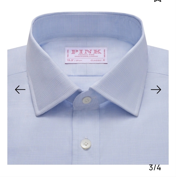 Thomas Pink Mens‎ Light Blue Long Sleeve Button Down Dress Shirt - Picture 11 of 12